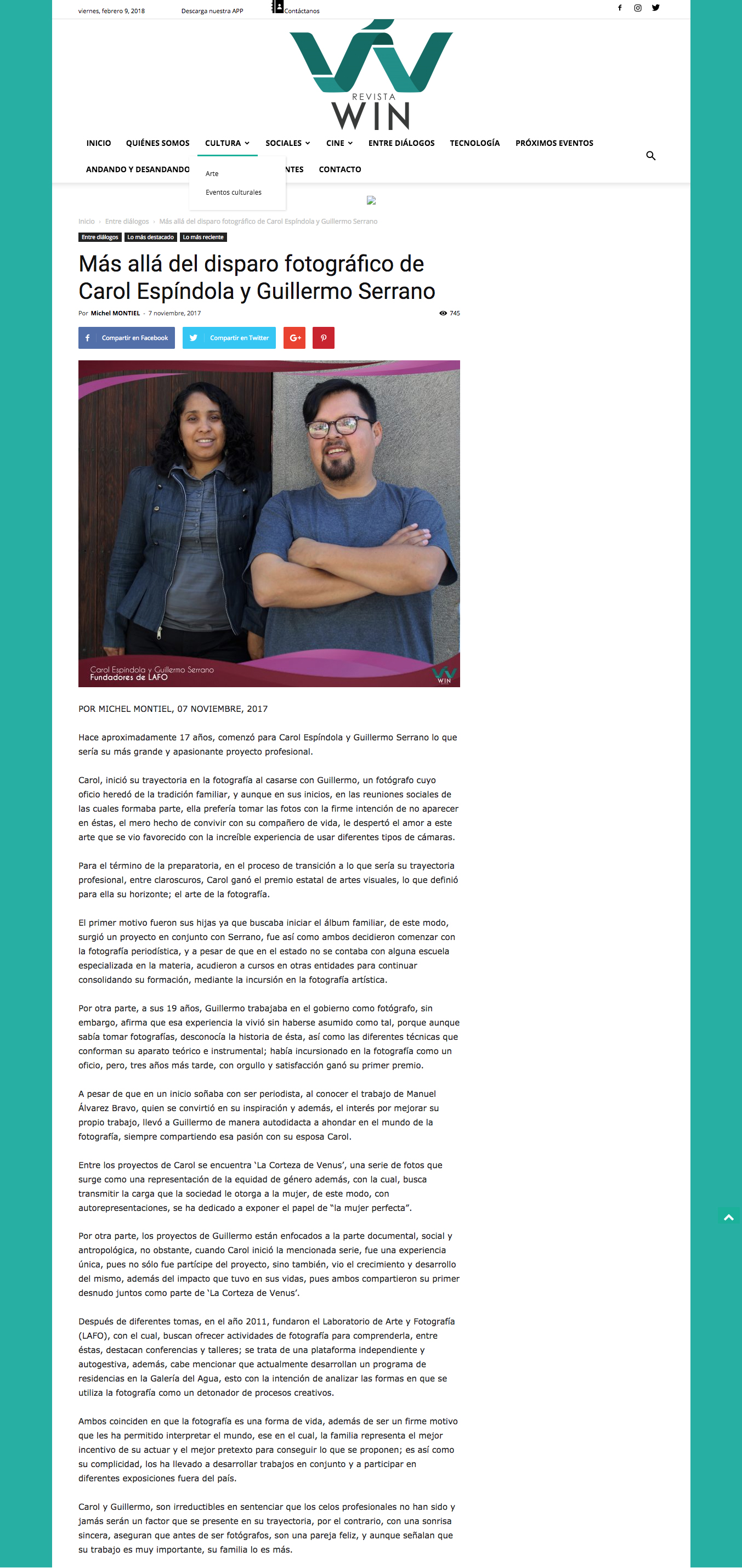 Entrevista Revista WIN